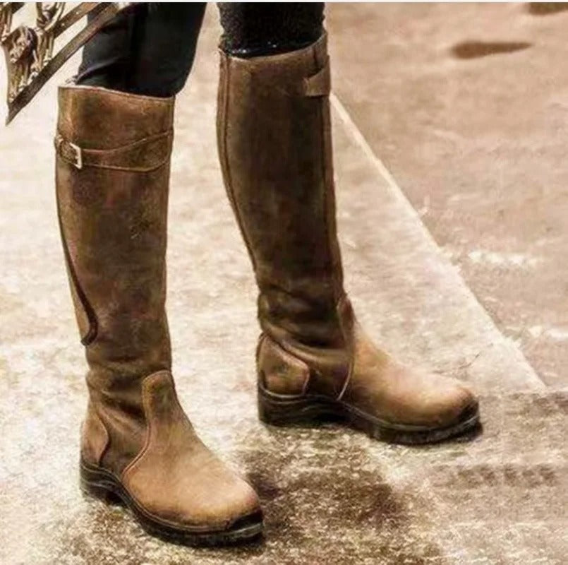 Women’s Waterproof Knee-High Buckle Boots