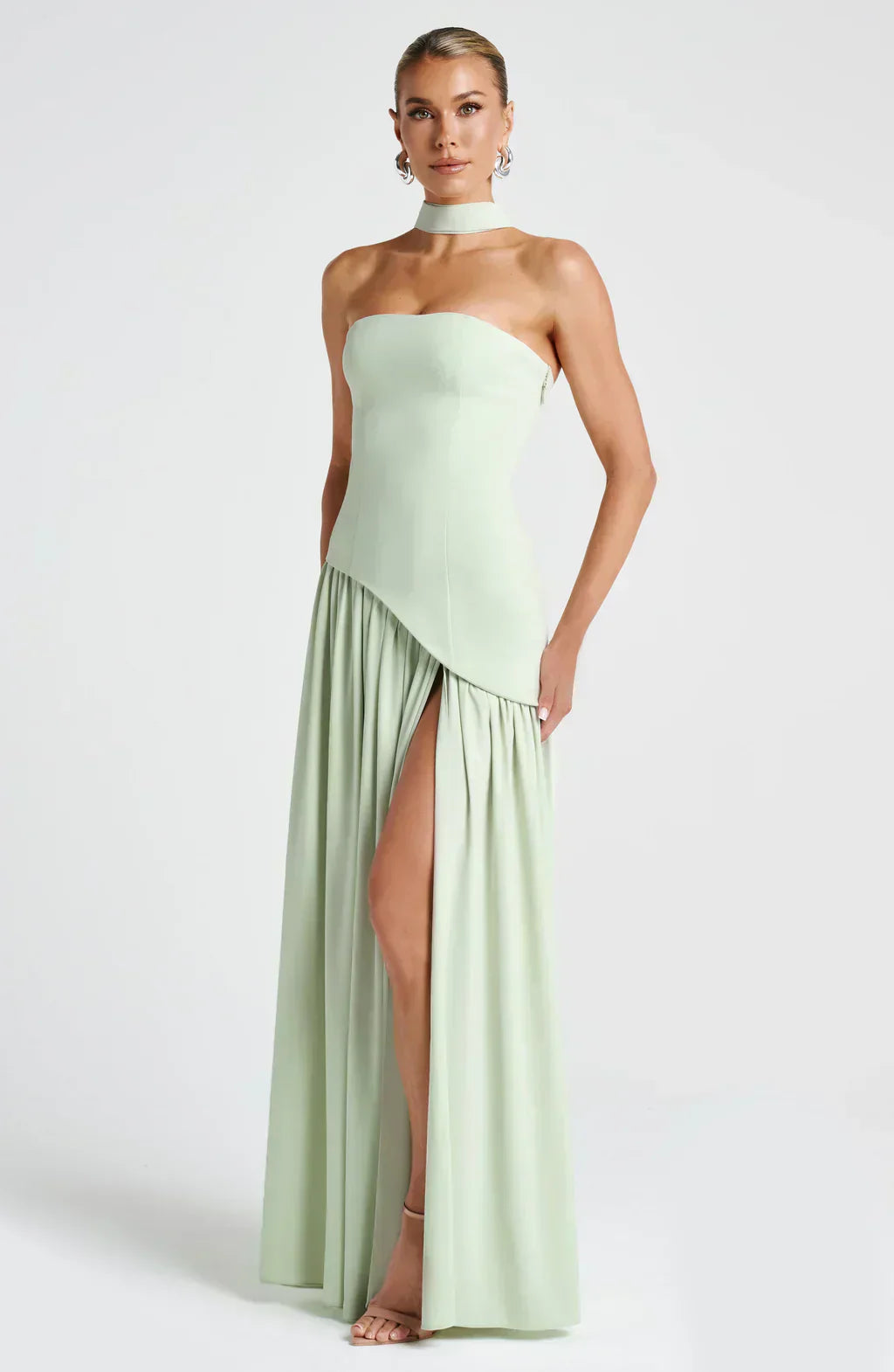 Women's Refined Tailored Asymmetric Slit Cocktail Party Wedding Guest Dresses