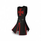 Medieval Knight Costume Templar Cross Tunic Hooded Cloak - Image 2