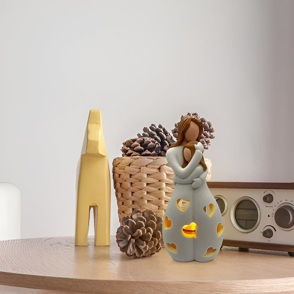 Skorter | Embracing Mother Daughter Figure Flickering Candle Holder - LoveGlow - Image 9