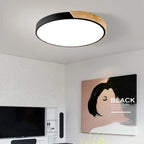 Scandinavian Round Wood Accent Flush Mount Ceiling Lamp LED - Image 2