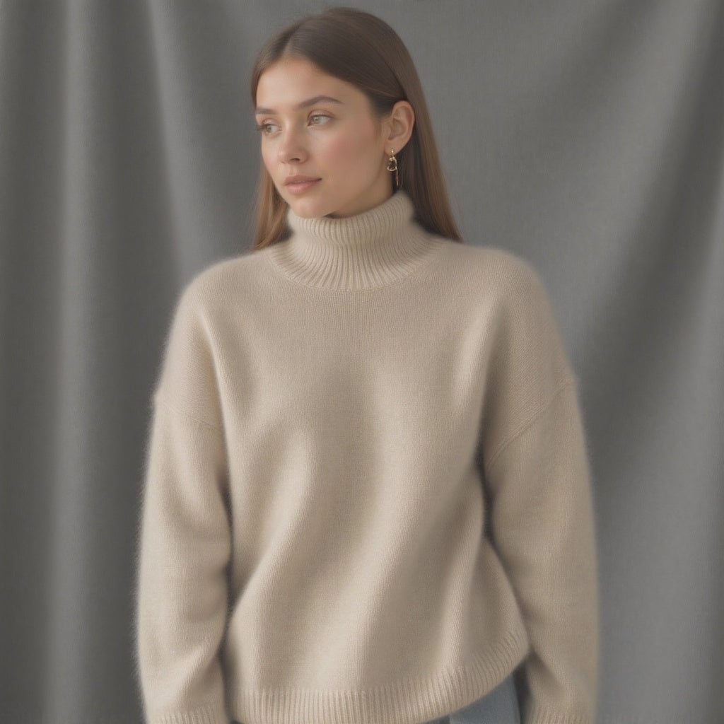 Classic Fashion Warm Oversized Roll Neck Sweater for Women