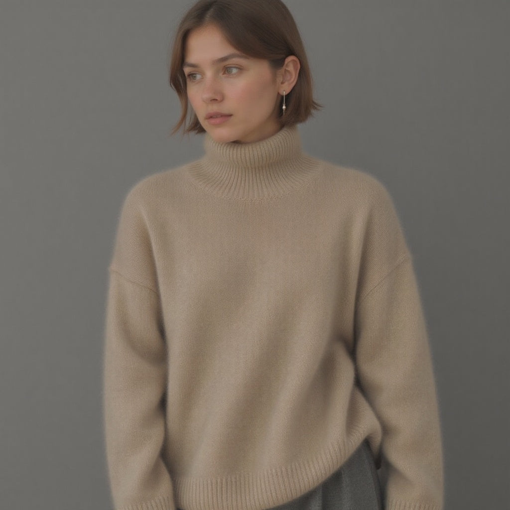 Classic Fashion Warm Oversized Roll Neck Sweater for Women