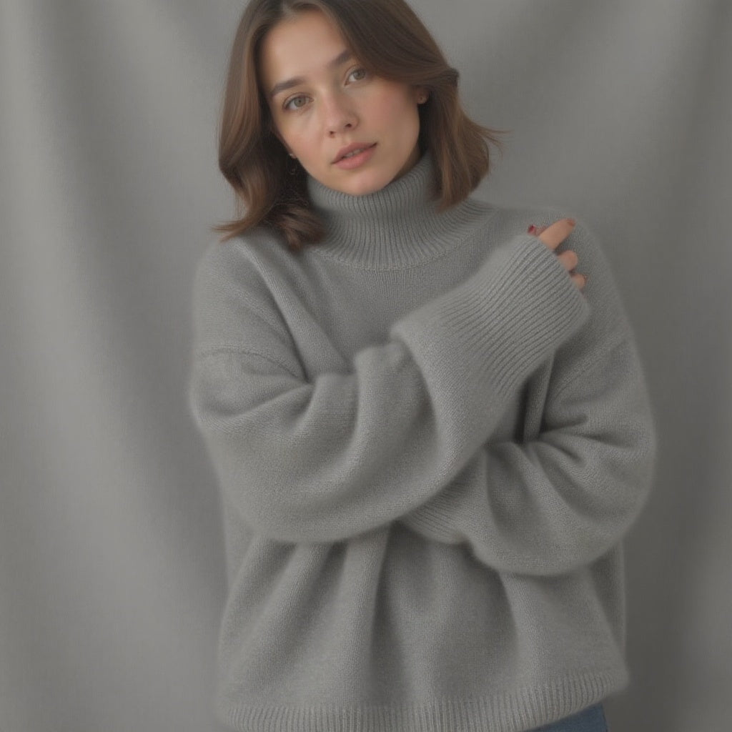 Classic Fashion Warm Oversized Roll Neck Sweater for Women