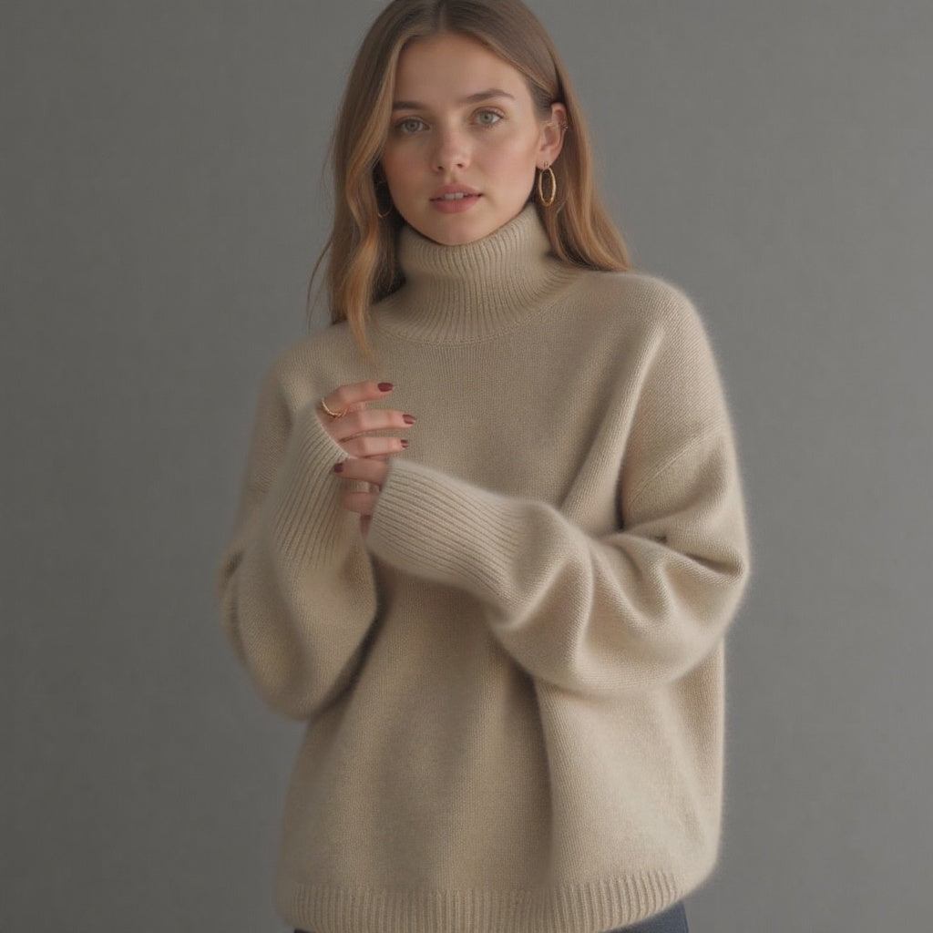 Classic Fashion Warm Oversized Roll Neck Sweater for Women