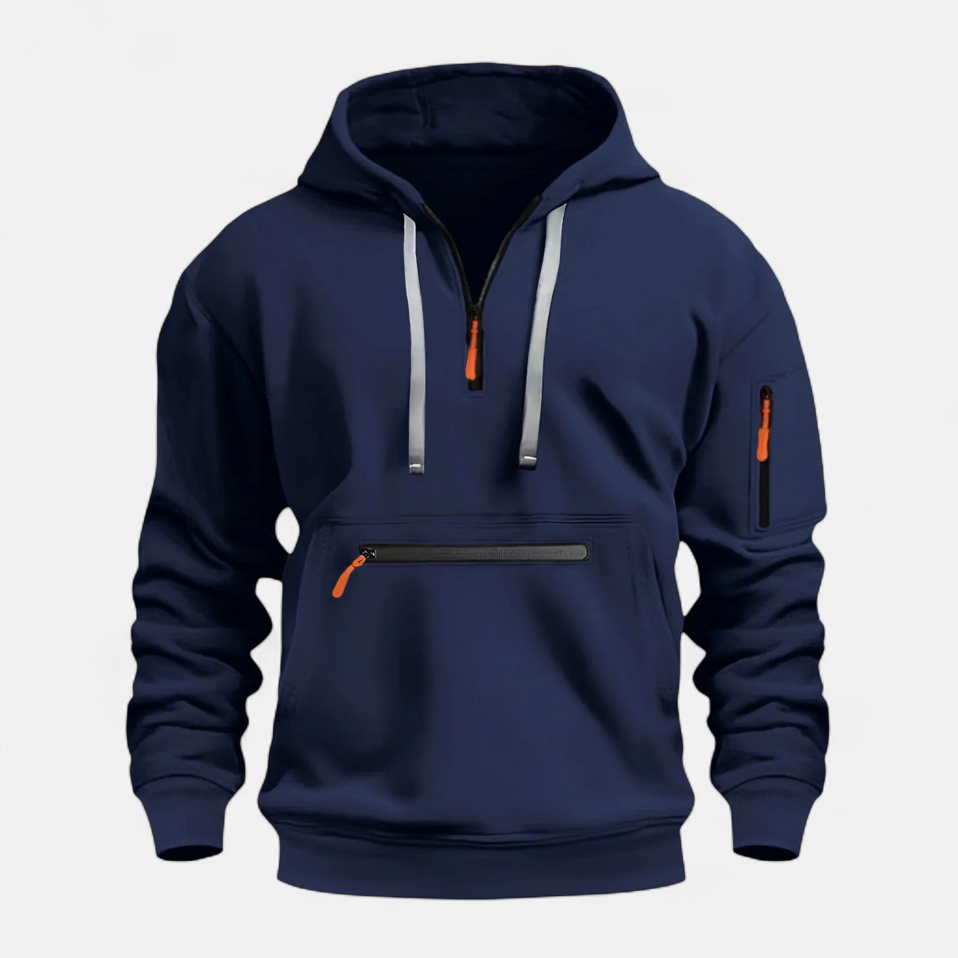 Men’s Winter Half-Zip Insulated Athletic Hoodie