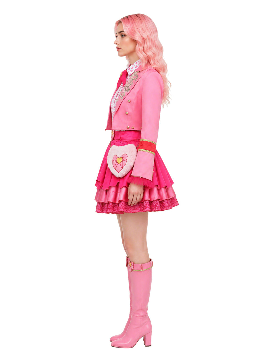 Kids Adults 5 Piece Pink Princess Academy Costume - Image 8