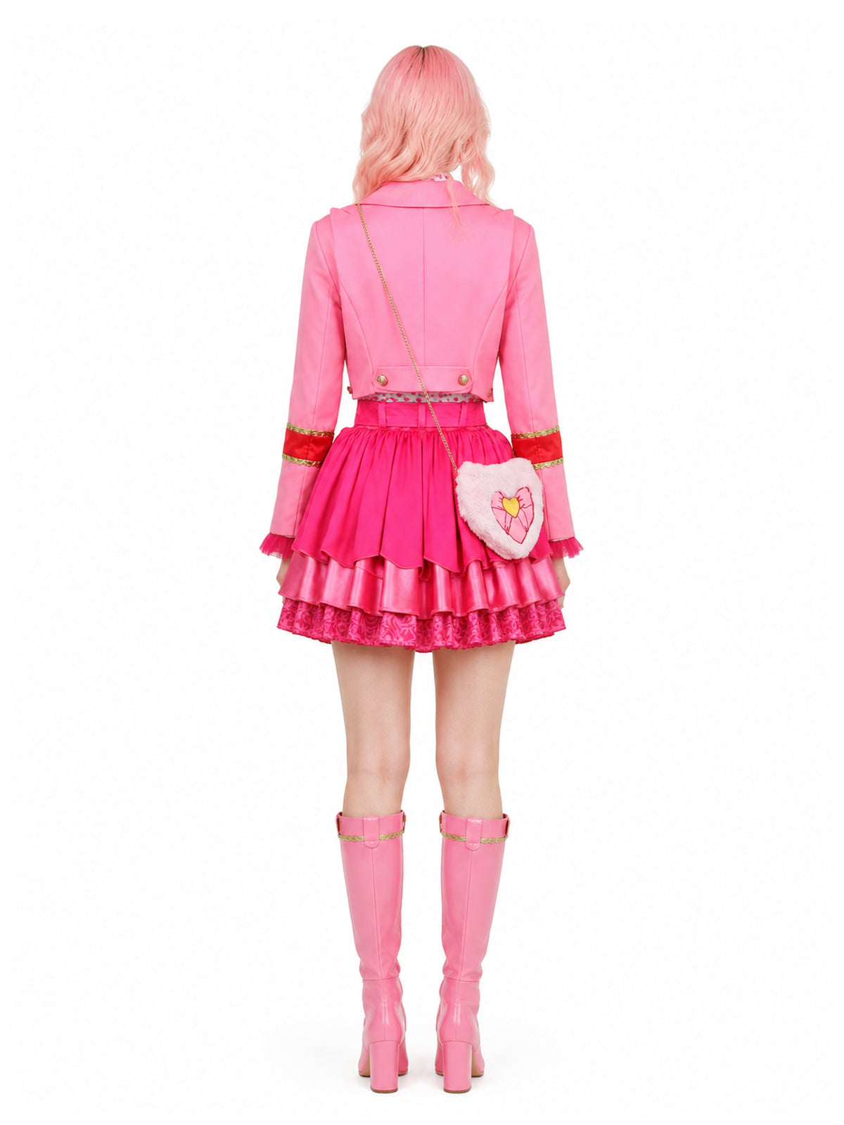 Kids Adults 5 Piece Pink Princess Academy Costume - Image 9