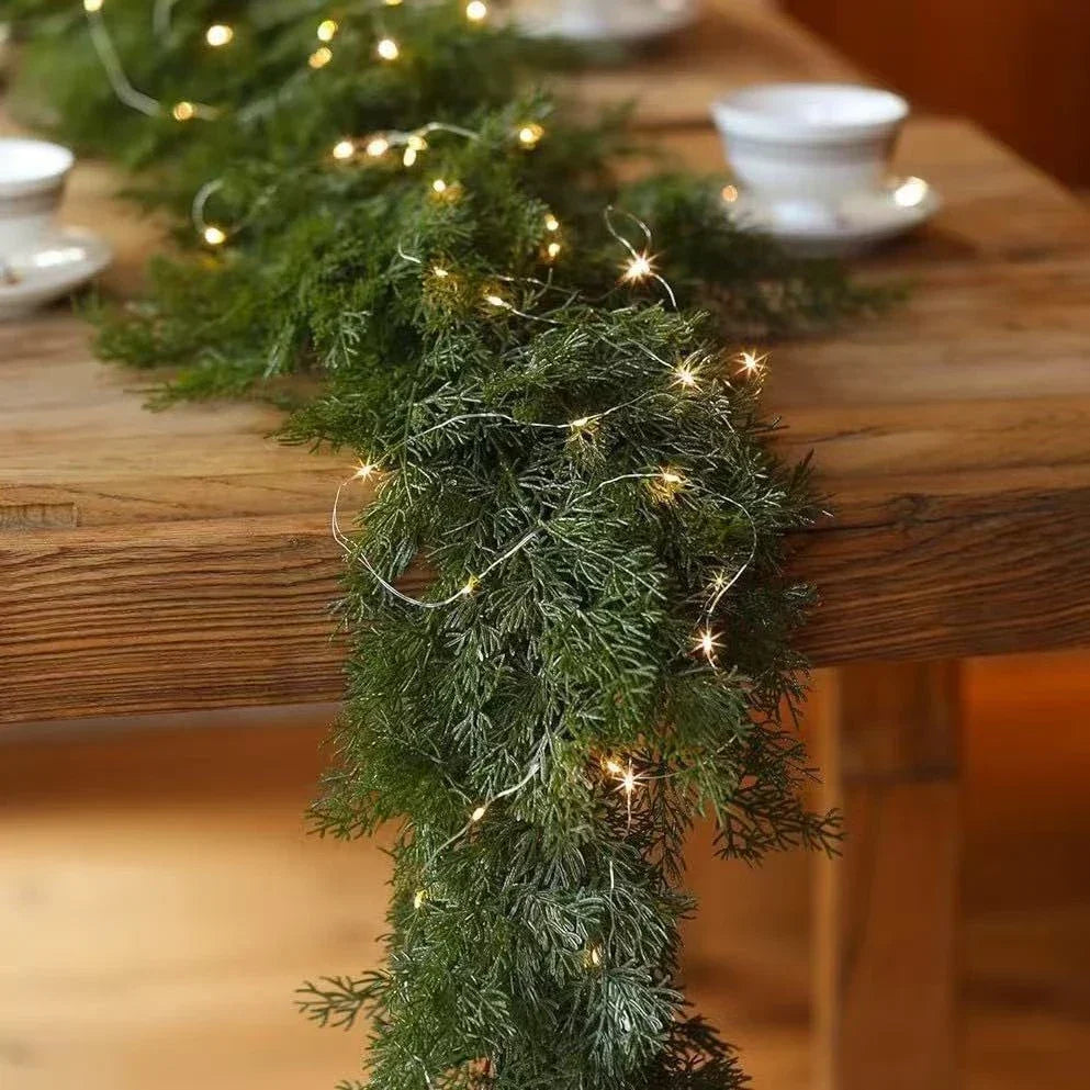 Christmas Garland Battery Operated 50 Warm White LED Lights - Image 10