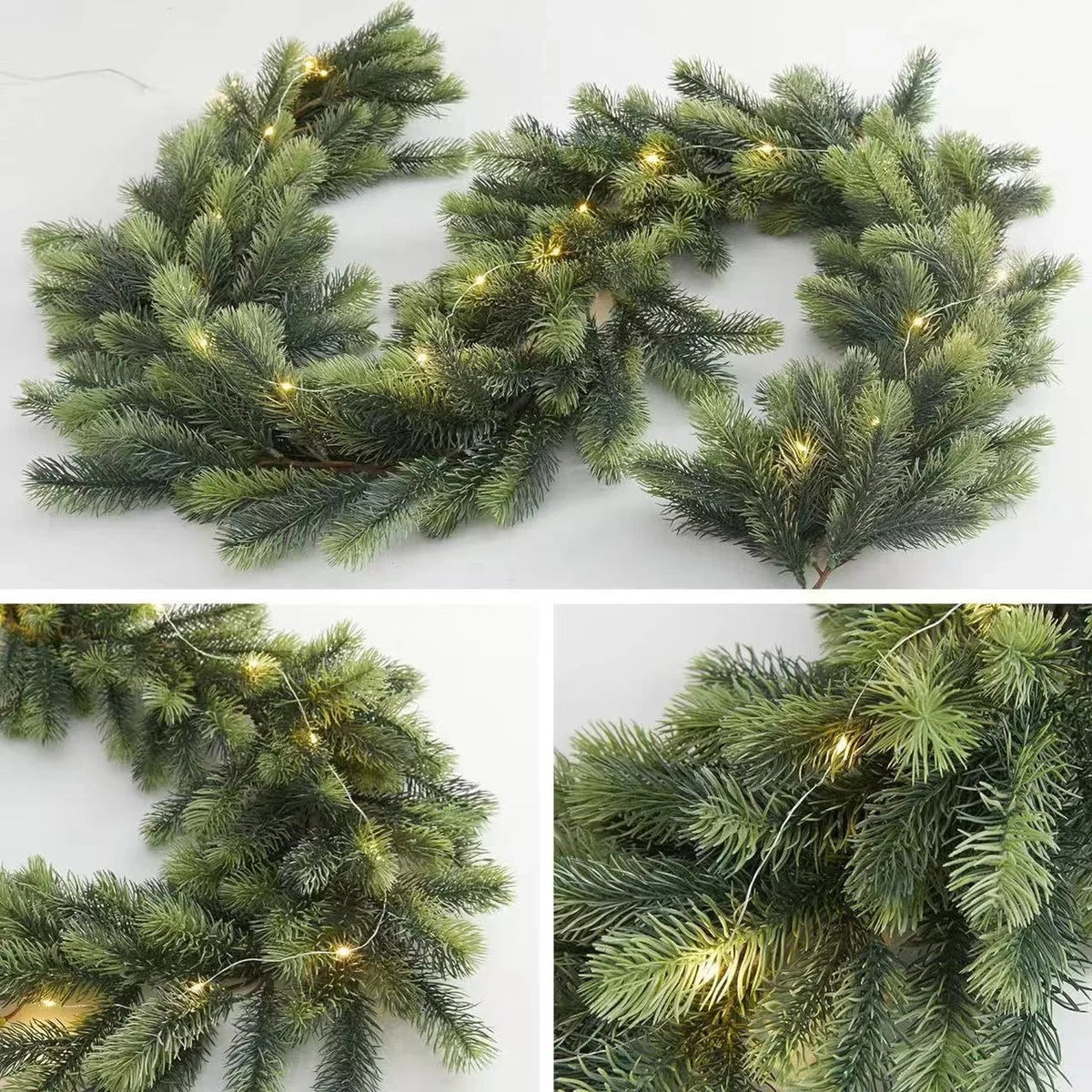 Christmas Garland Battery Operated 50 Warm White LED Lights - Image 11