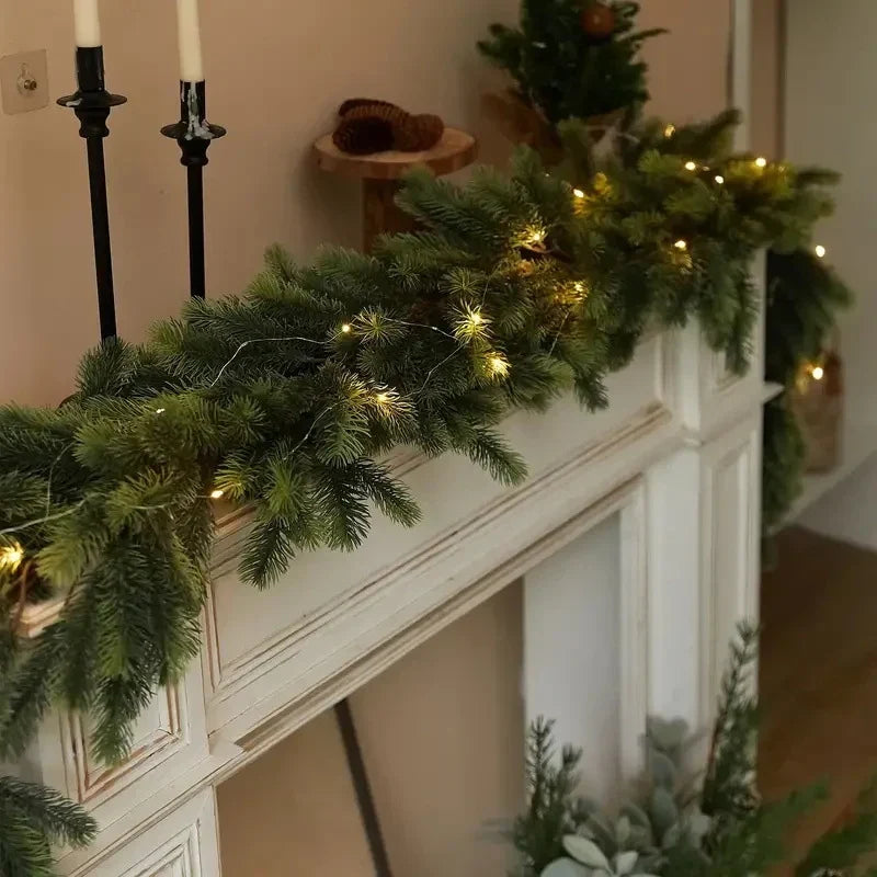 Christmas Garland Battery Operated 50 Warm White LED Lights - Image 5