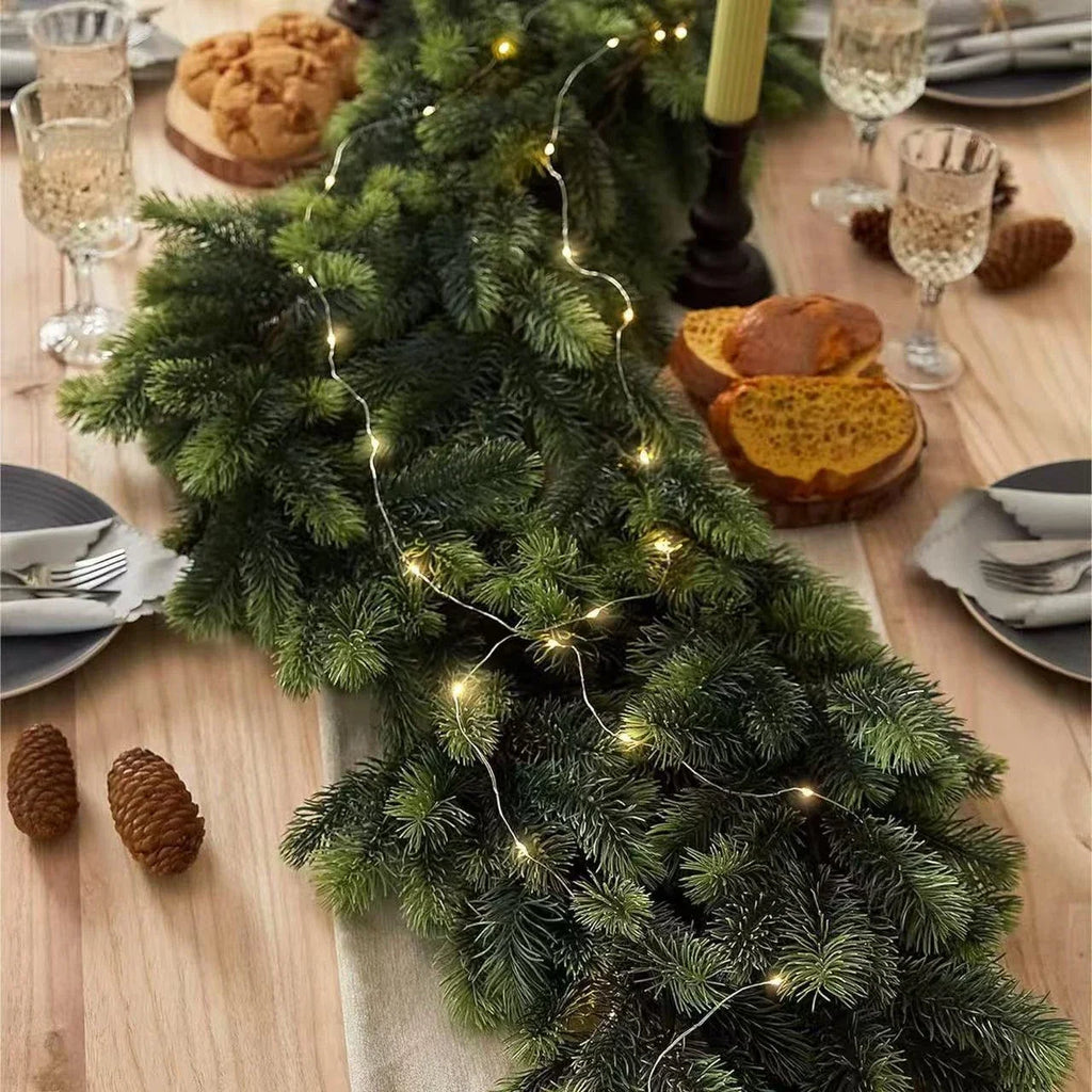 Christmas Garland Battery Operated 50 Warm White LED Lights - Image 6