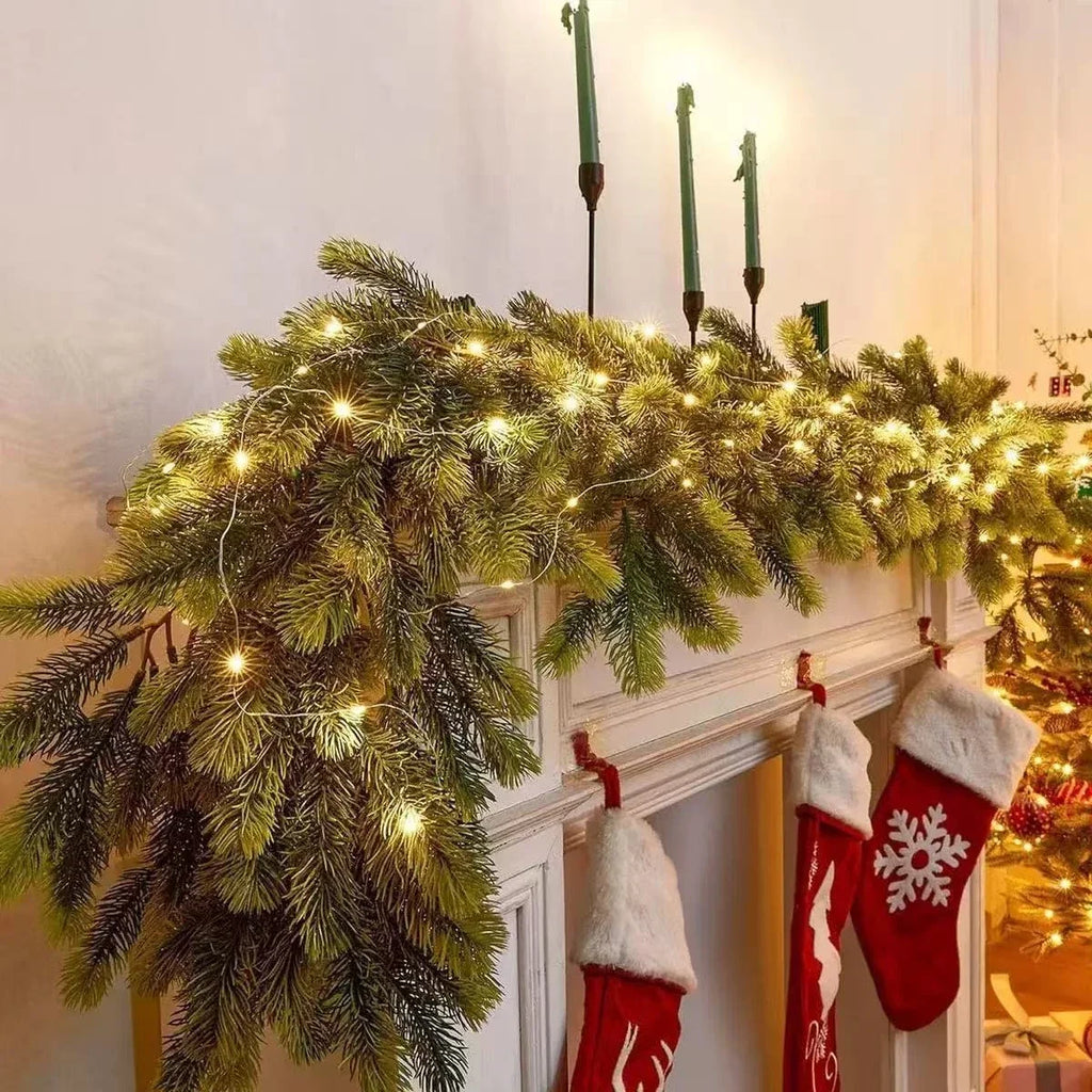 Christmas Garland Battery Operated 50 Warm White LED Lights - Image 8