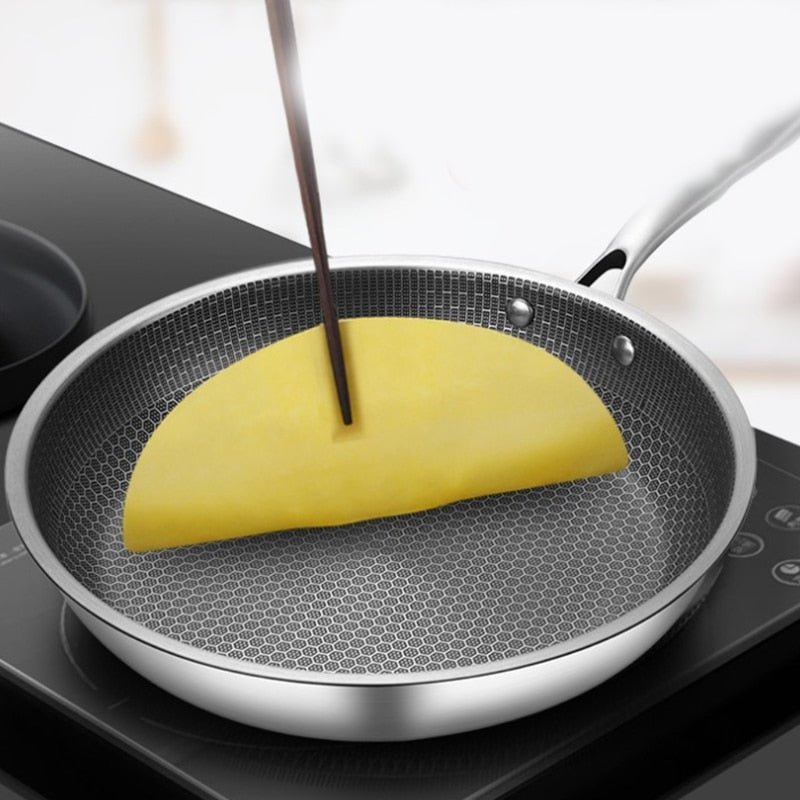 Versatile Nonstick Stainless Steel Frying Pan - Induction Ready