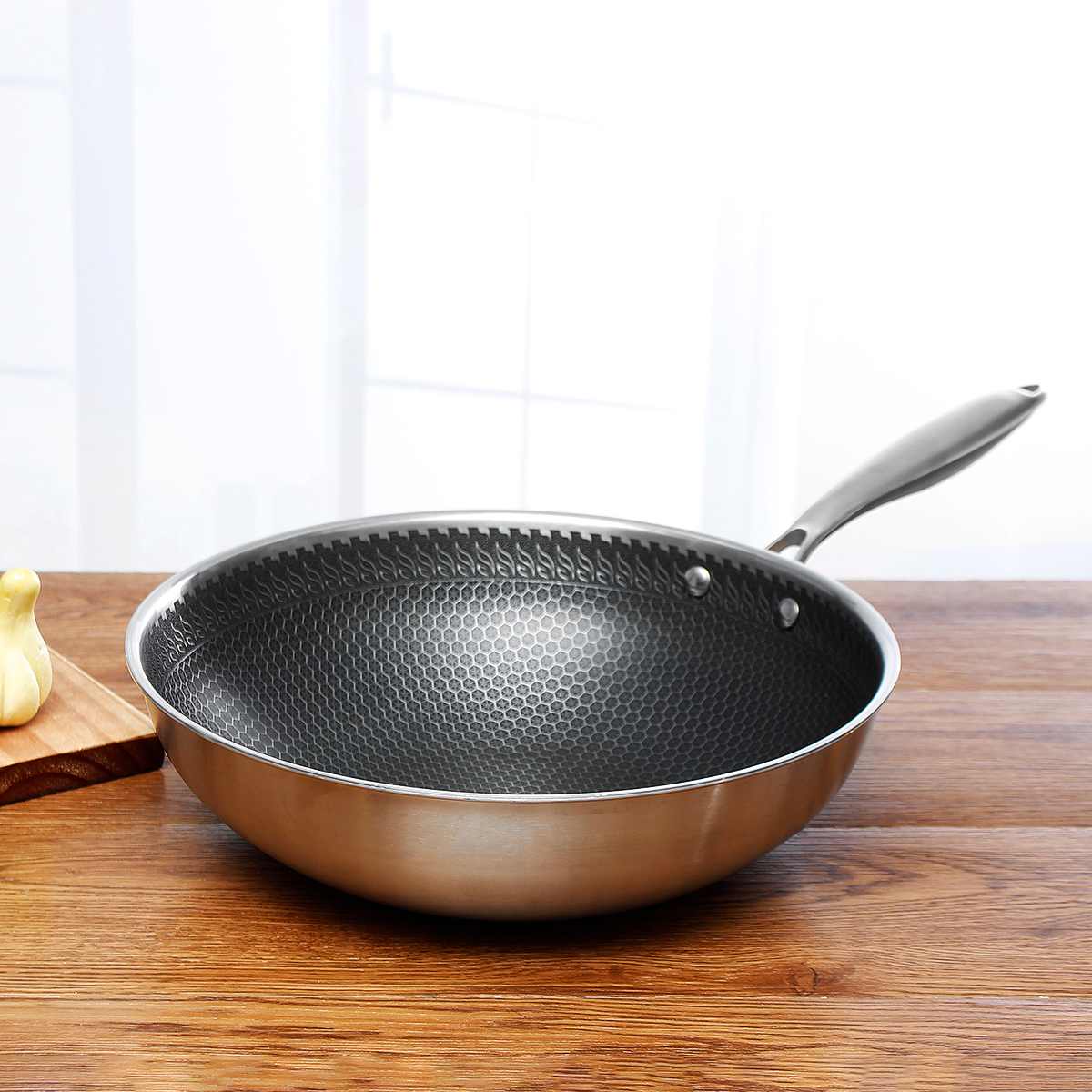 Versatile Nonstick Stainless Steel Frying Pan - Induction Ready