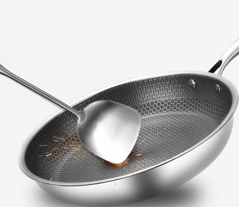 Versatile Nonstick Stainless Steel Frying Pan - Induction Ready