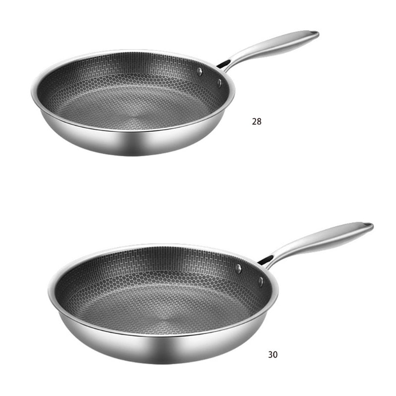 Versatile Nonstick Stainless Steel Frying Pan - Induction Ready