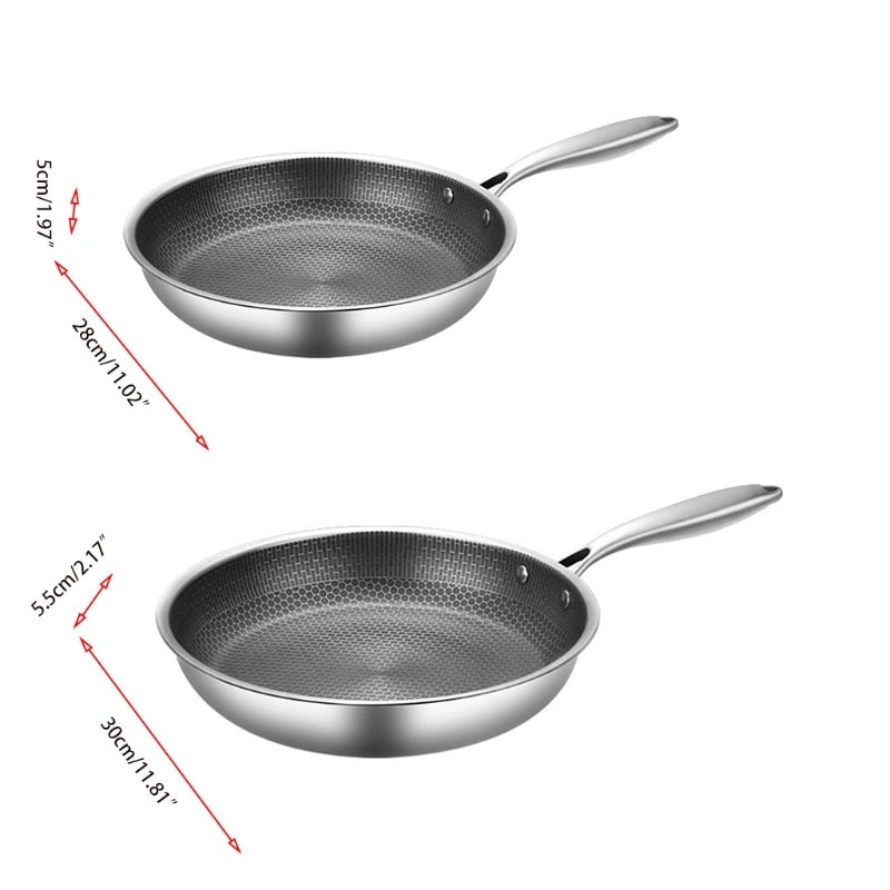 Versatile Nonstick Stainless Steel Frying Pan - Induction Ready