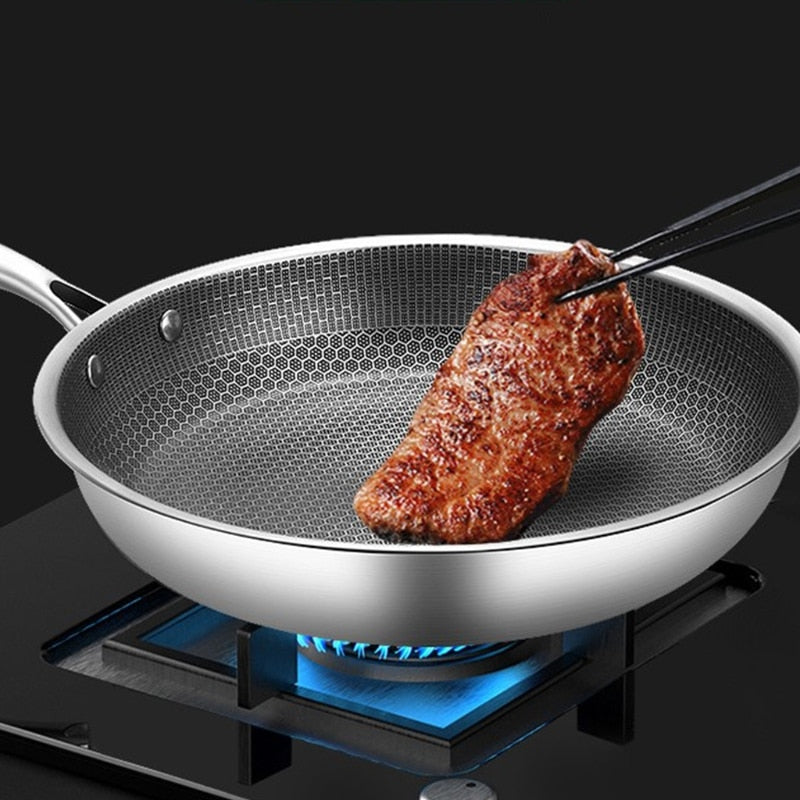 Versatile Nonstick Stainless Steel Frying Pan - Induction Ready