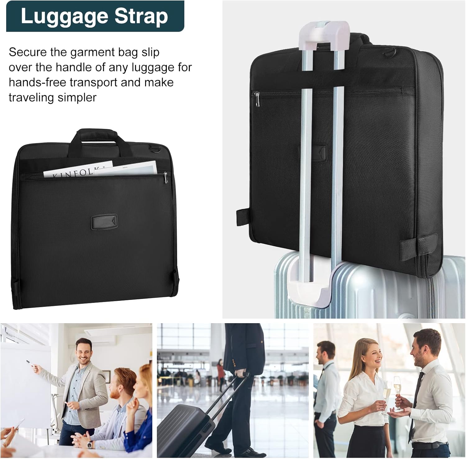 Carry-On Foldable Garment Bag Waterproof Suit Organizer for Travel - Image 3