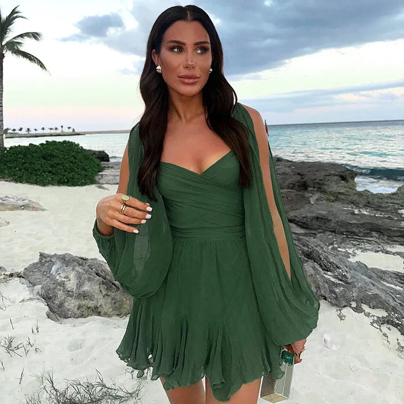 Women’s Flattering Mini Summer Dresses with Long Sleeve