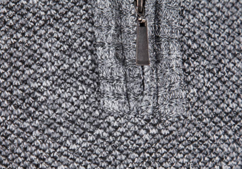 Men's Retro Stand-Up Zipper Collar Winter Sweater