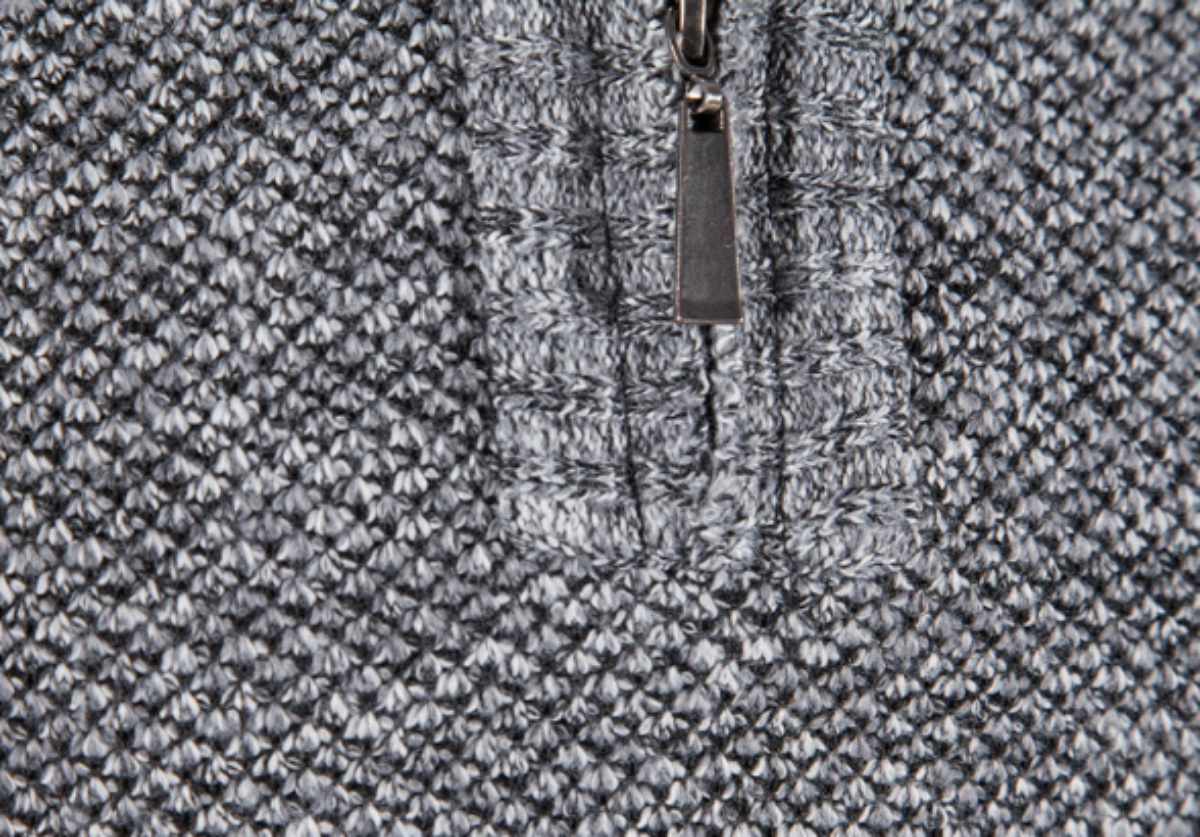 Men's Retro Stand-Up Zipper Collar Winter Sweater