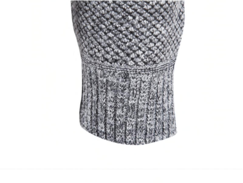 Men's Retro Stand-Up Zipper Collar Winter Sweater