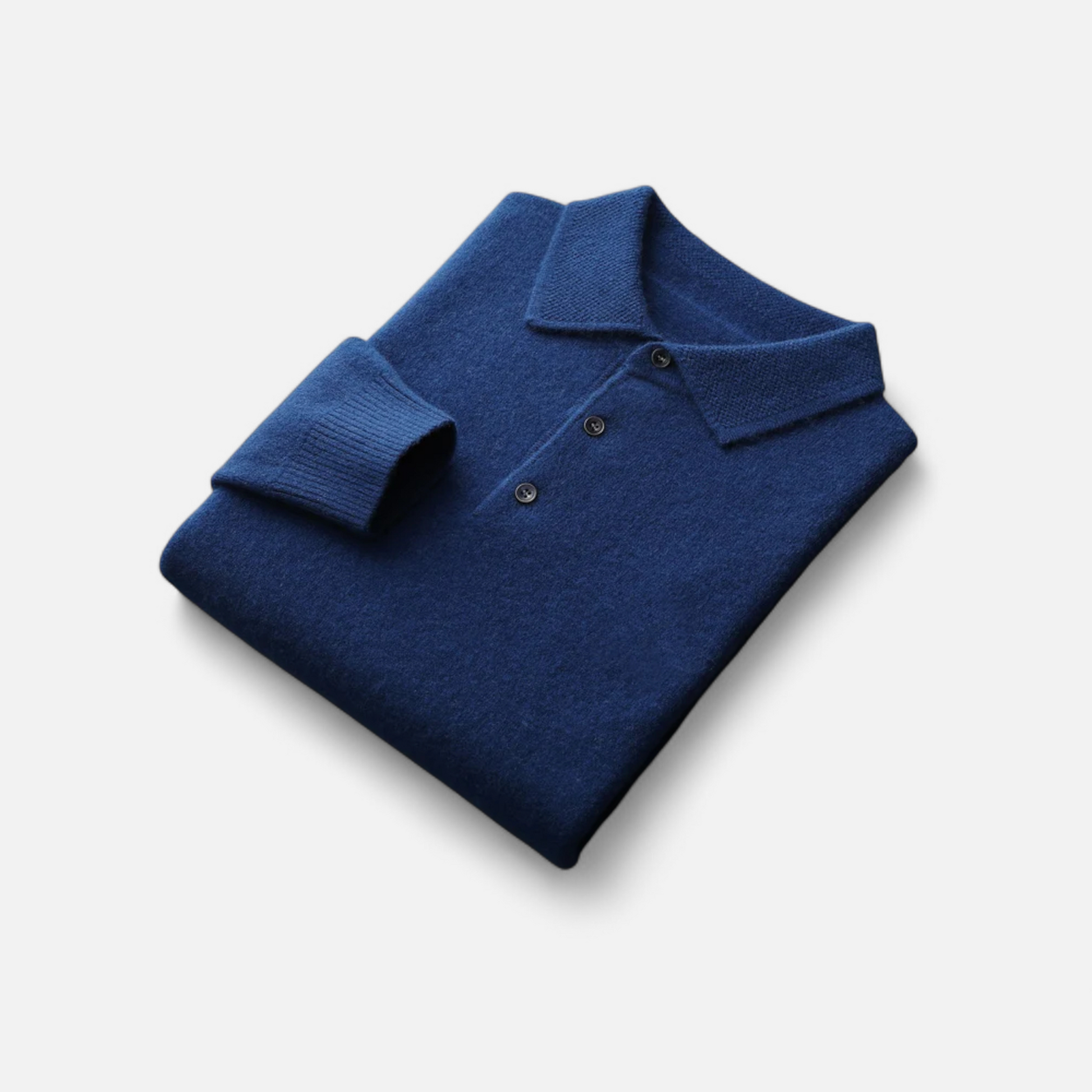 Men’s Casual Button Merino Wool Polo-Collar Sweater