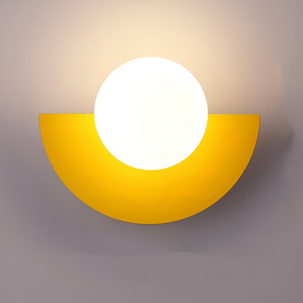 Naorena – Semicircle Wall Light With Round Shade - Image 4