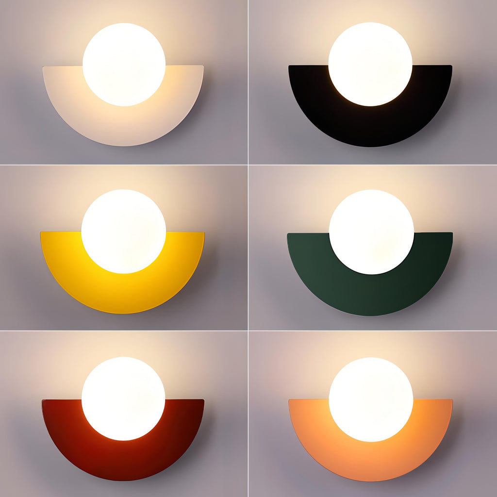 Naorena – Semicircle Wall Light With Round Shade - Image 8