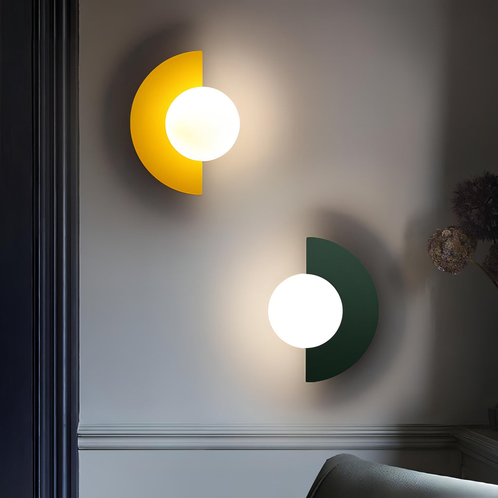 Naorena – Semicircle Wall Light With Round Shade - Image 9