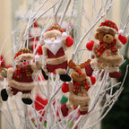 4 Piece Plush Christmas Tree Ornaments Faux Fur Trim - Image 3