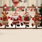 4 Piece Plush Christmas Tree Ornaments Faux Fur Trim - Image 4
