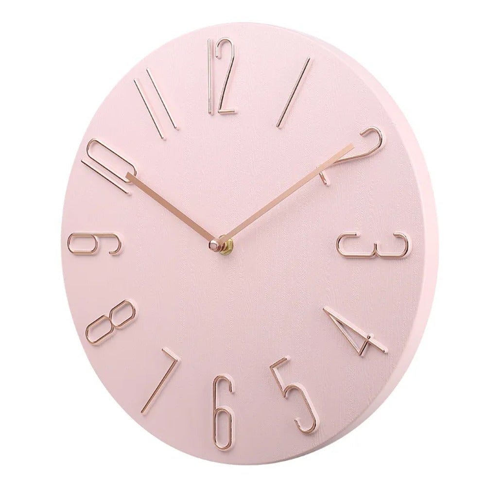Modern Round Wood Grain Wall Clock Silent Non Ticking - Image 7