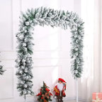 Snow Flocked Artificial Pine Christmas Garland Bendable Wire Core - Image 2