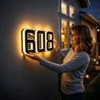 Solar House Numbers Automatic LED Backlighting