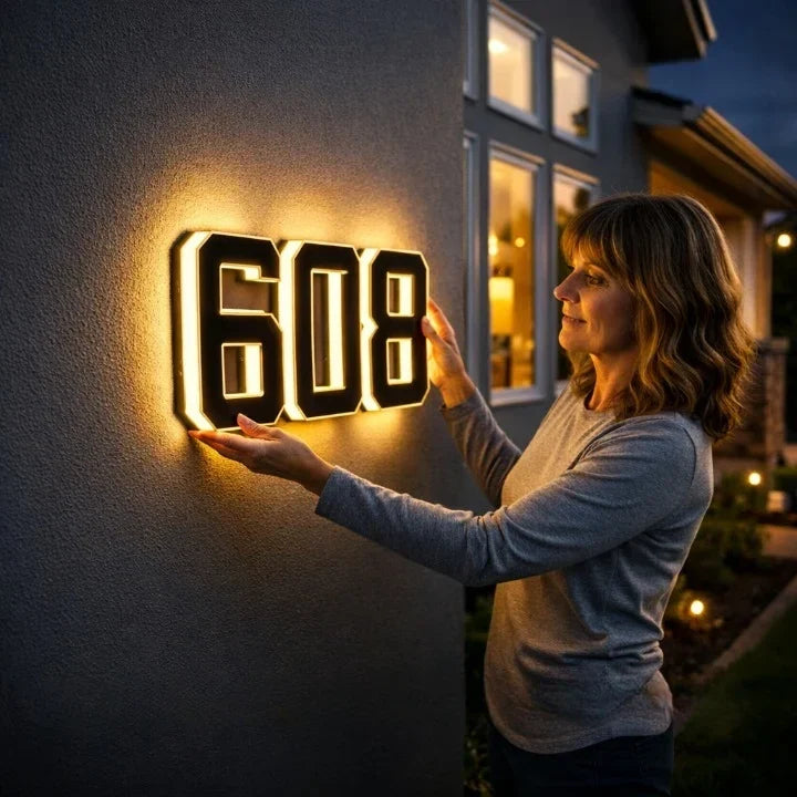 Solar House Numbers Automatic LED Backlighting