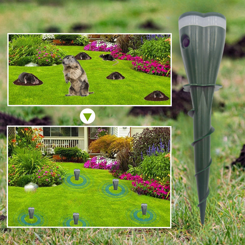 Solar Mole Repellent Stakes Waterproof Gopher Vole Repeller Lawn - Image 6