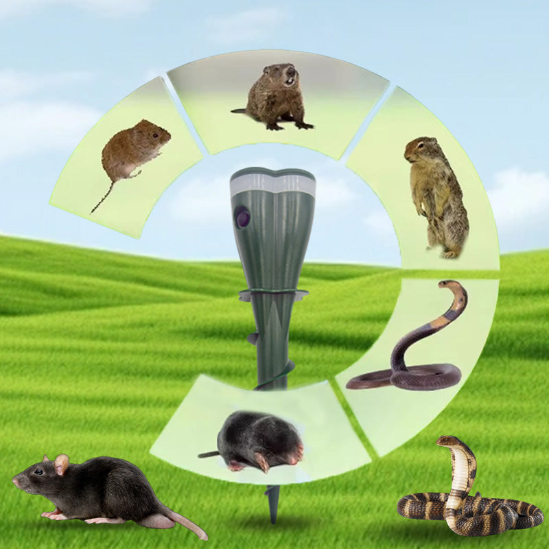 Solar Mole Repellent Stakes Waterproof Gopher Vole Repeller Lawn - Image 3