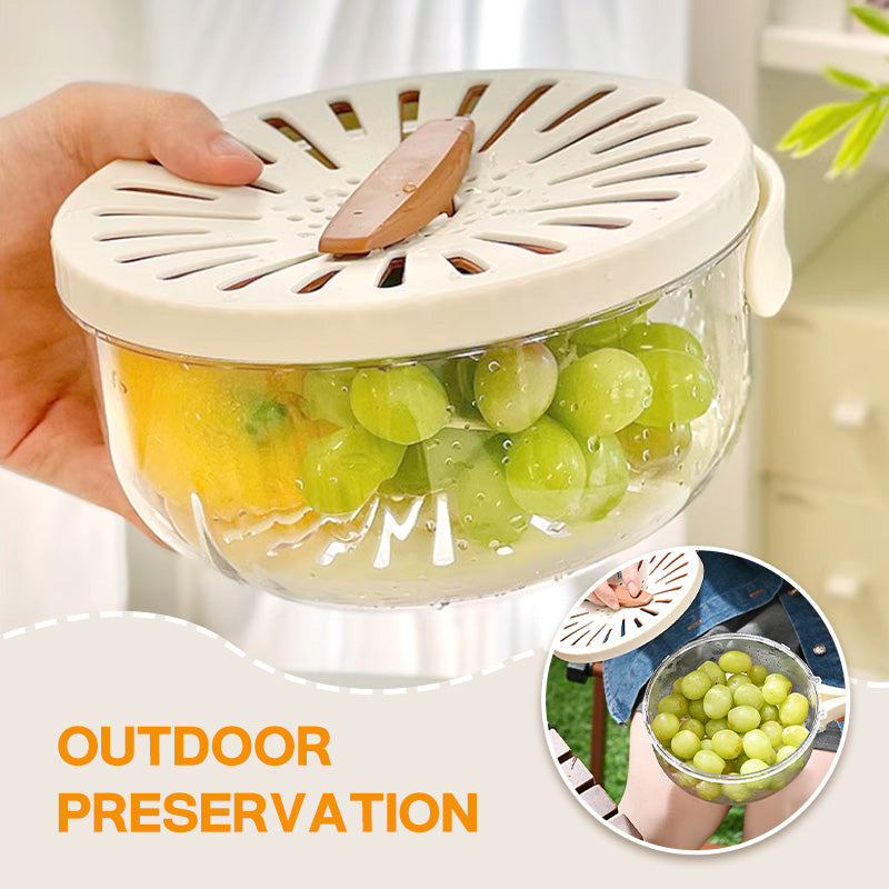 Berry Keeper Colander Fruit Storage Container Fridge Washing Bowl Strainer - Image 5