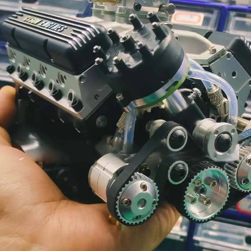 CNC Metal Mini V8 OHV Engine Model Kit Gas Powered - Image 8