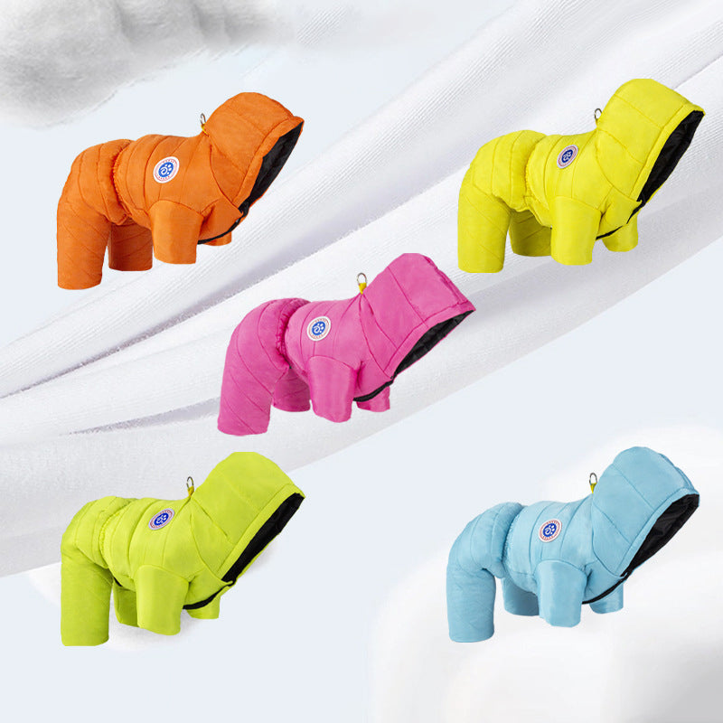 Dog Winter Coat Built-In Harness Fleece Lined Full Body Snowsuit Back Zipper - Image 5