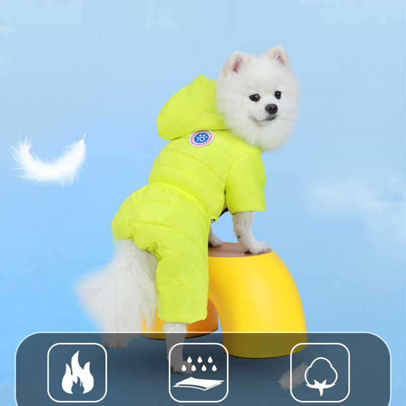 Dog Winter Coat Built-In Harness Fleece Lined Full Body Snowsuit Back Zipper - Image 2
