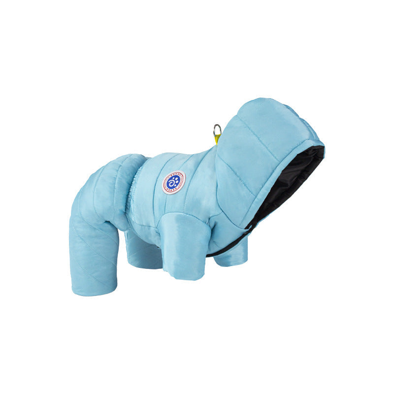Dog Winter Coat Built-In Harness Fleece Lined Full Body Snowsuit Back Zipper - Image 12