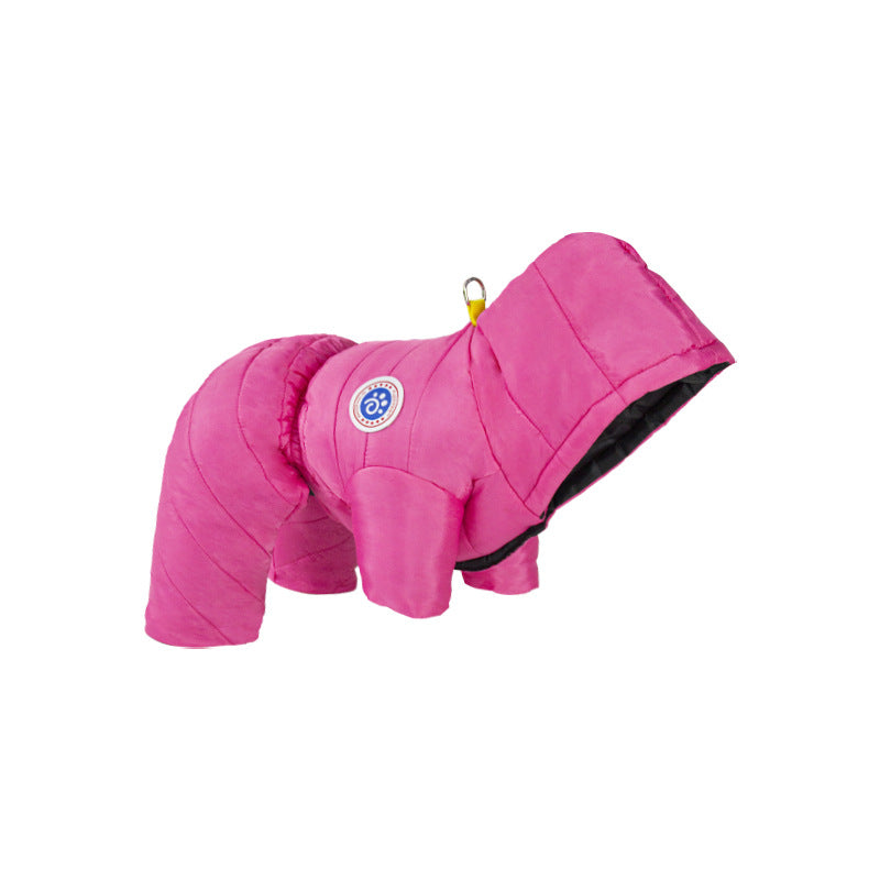 Dog Winter Coat Built-In Harness Fleece Lined Full Body Snowsuit Back Zipper - Image 11