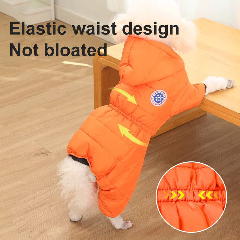 Dog Winter Coat Built-In Harness Fleece Lined Full Body Snowsuit Back Zipper - Image 9
