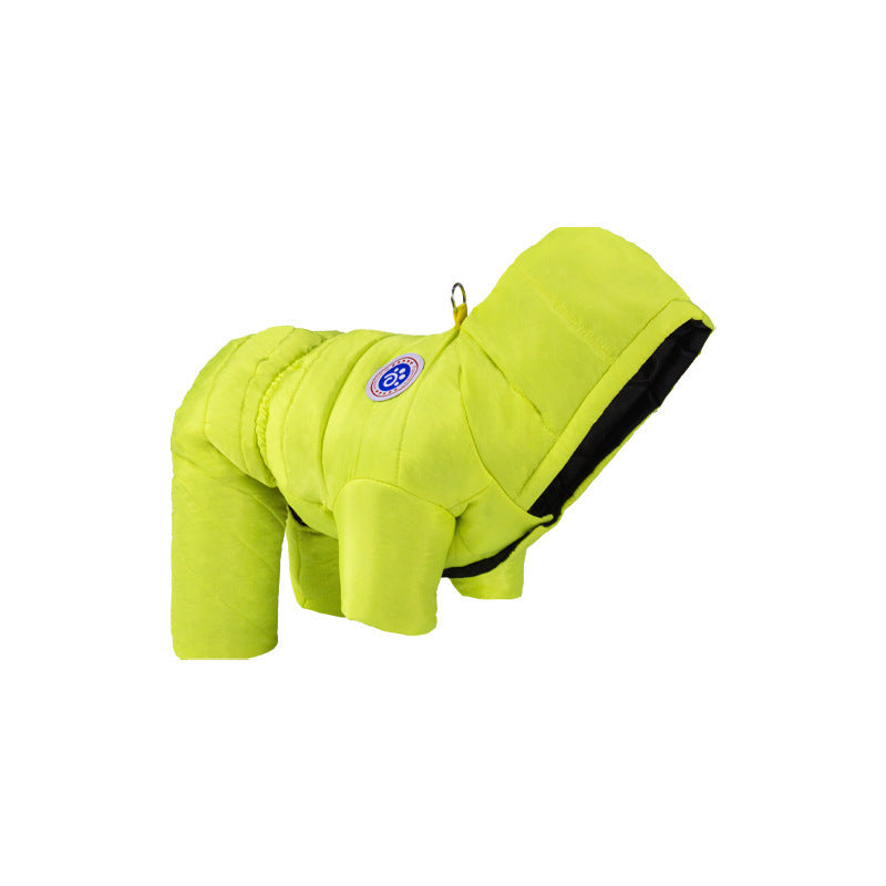 Dog Winter Coat Built-In Harness Fleece Lined Full Body Snowsuit Back Zipper - Image 14