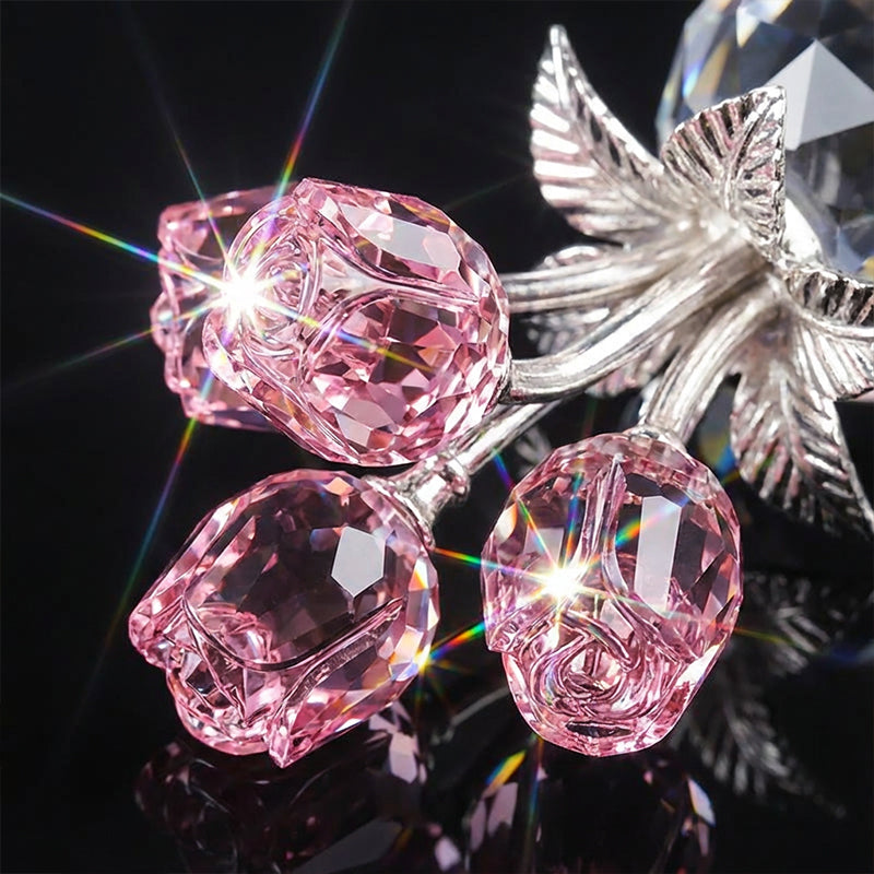 Crystal Rose Gift Eternal Glass Figurine Vase Anniversary Present Her - Image 3