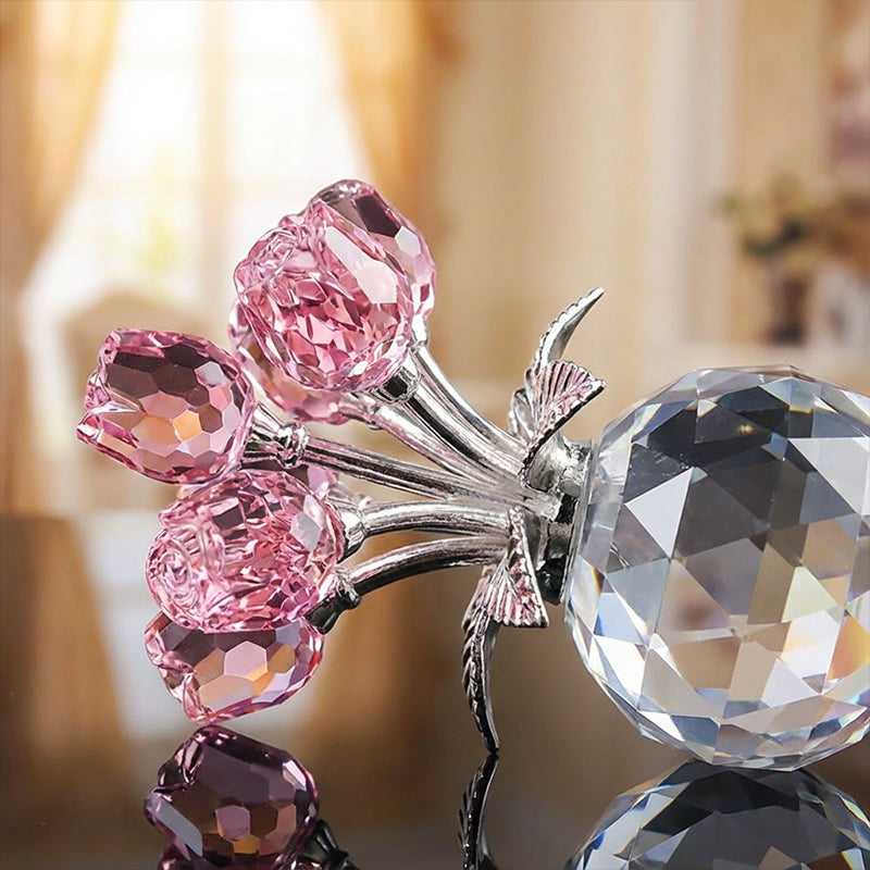 Crystal Rose Gift Eternal Glass Figurine Vase Anniversary Present Her - Image 6